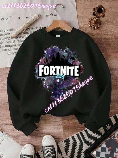 New Fortnite Kids Sweatshirts Cartoon Game Character Printed Hoodie Autumn Casual Children Tops Winter Baby Boys Clothing