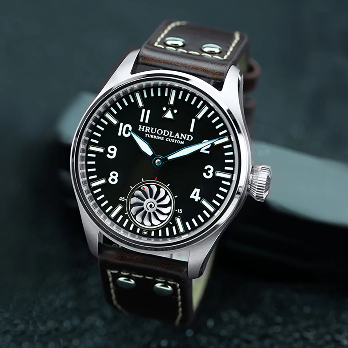Hruodland 2025 new pilot ST3620 men's manual mechanical watch 43MM sapphire waterproof 10Bar BGW-9 retro reloj hombre