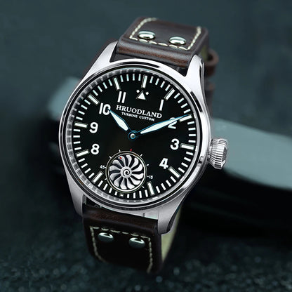 Hruodland 2025 new pilot ST3620 men's manual mechanical watch 43MM sapphire waterproof 10Bar BGW-9 retro reloj hombre