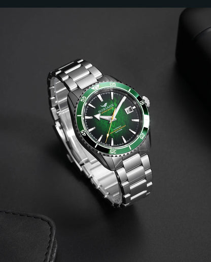 BORIAGE Fully automatic mechanical diving watch, 200m Water Resistance Miyuda 9015 movement men's watch