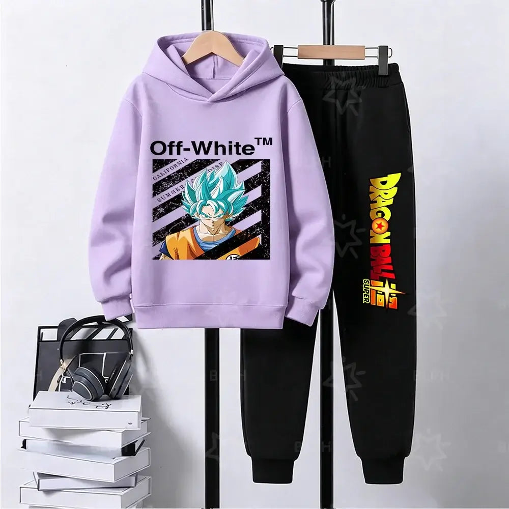 Kids Dragon Ball Camo Goku Printed Hoodie Set Casual Loose Comfortable Long Sleeve Sweatshirt Pants 2 Piece Outfits for Boys, produit gaming premium Fraquane