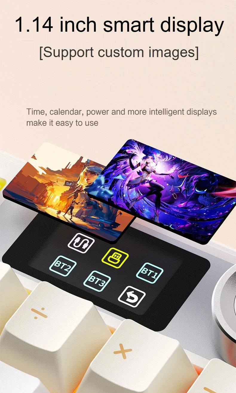 AULA F108 Pro mechanical keyboard 100& layout Bluetooth 2.4G wired gaming keyboard With hot-swappable gasket structure RGB light