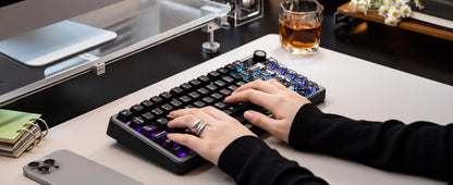YUNZII B75 PRO MAX Wireless Mechanical Keyboard, QMK/VIA Custom 75% Gaming Keyboard with Screen&Knob, Creamy Sounds for Win/Mac