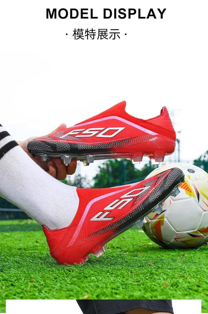 New Men Soccer Shoes Hot-selling Grass Cleats High-quality Match Outdoor Football Boots Non-Slip Boys Sneakers High-top Light