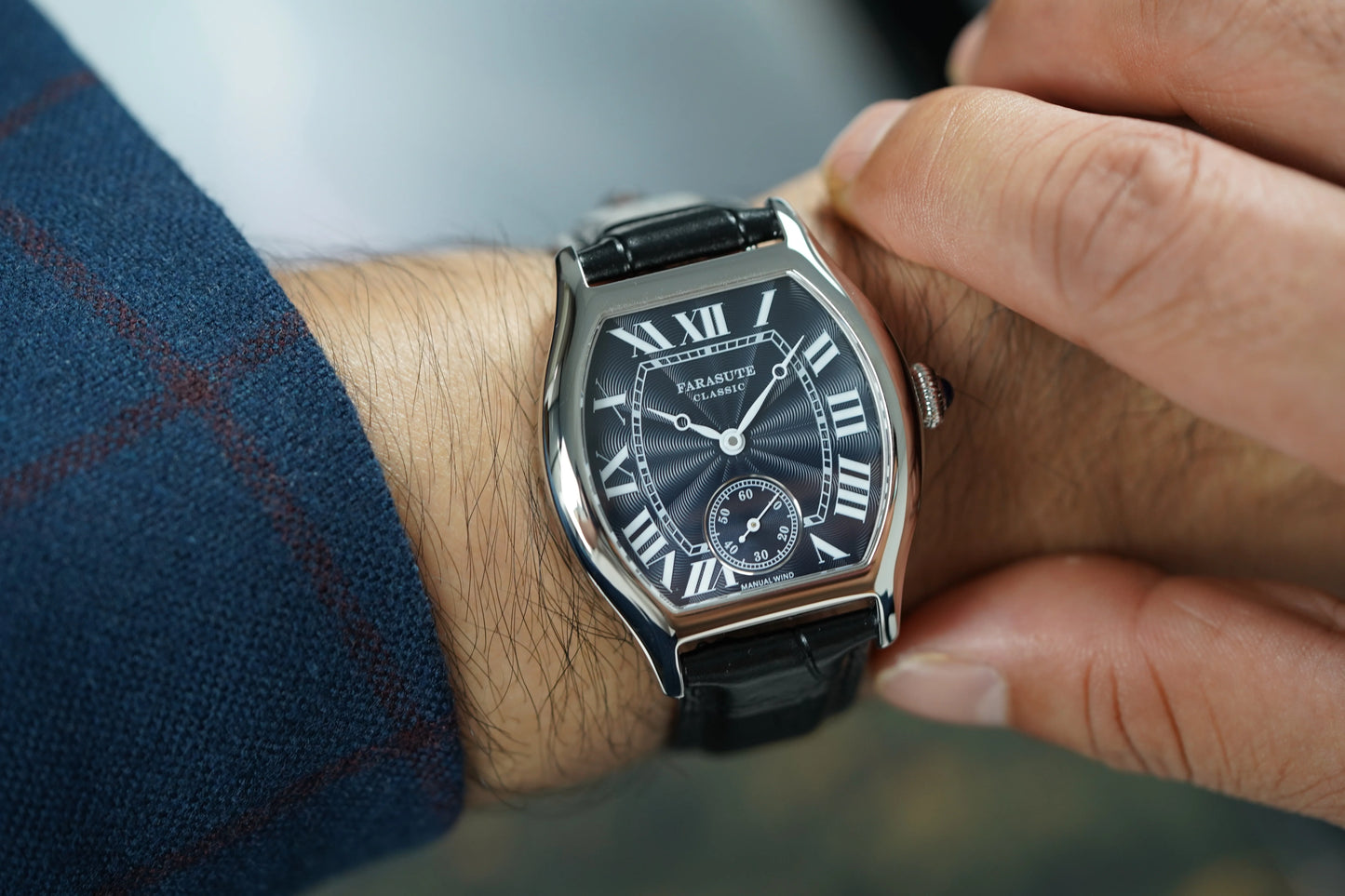 FARASUTE New Classic Hangzhou Customized Movement Manual Mechanical Watch Men's Sapphire Crystal Small Second 50m Waterproof Watch