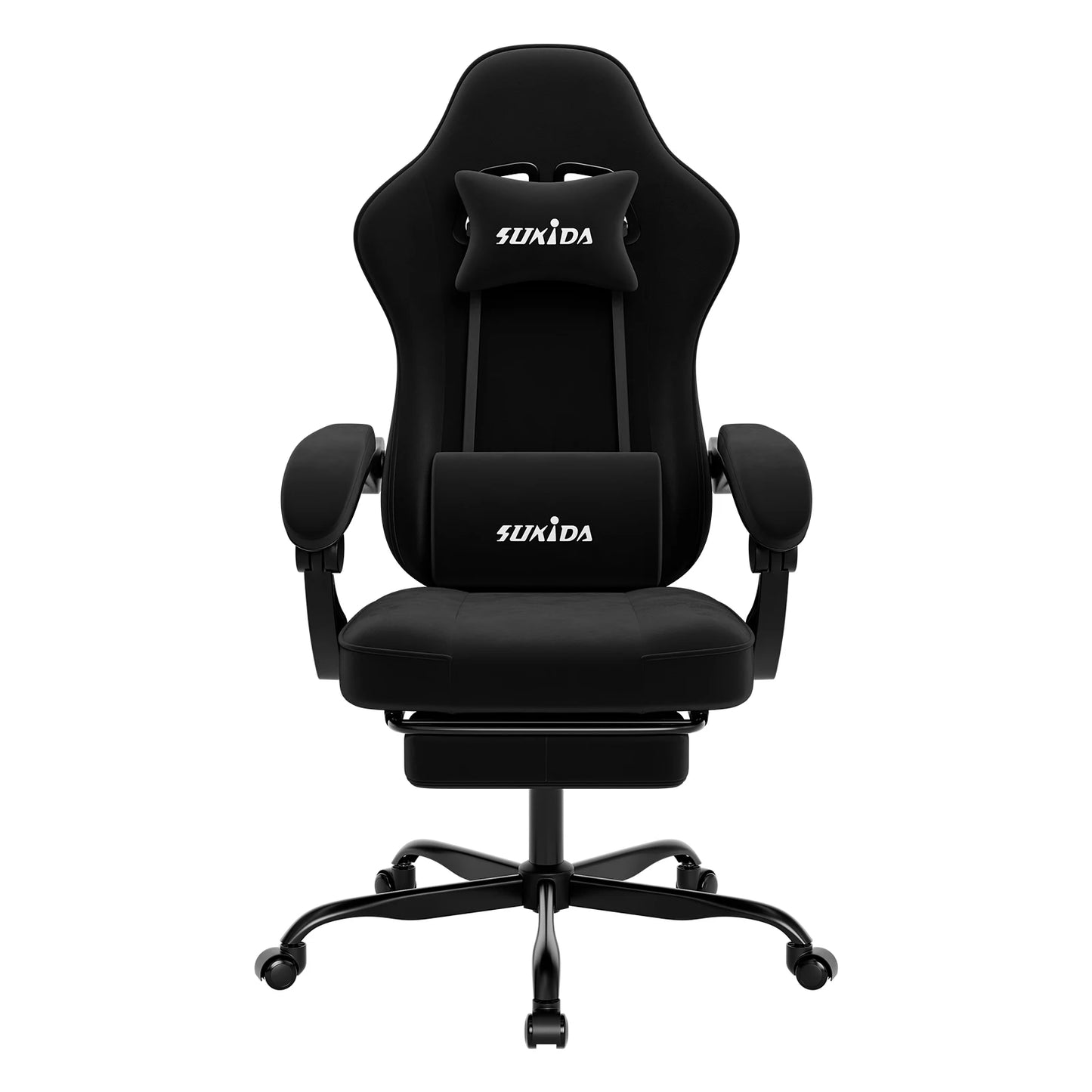 SUKIDA Gaming Chair with Footrest, Racing Chair Design PC Chair, Ergonomic Office Chair Adjustable with Lumbar Support