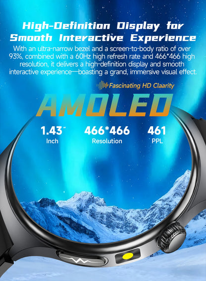 2026 AI Health Smartwatch ECG + PPG, Blood Pressure, Uric Acid & Body Fat Monitoring, AMOLED Display & Bluetooth Calling