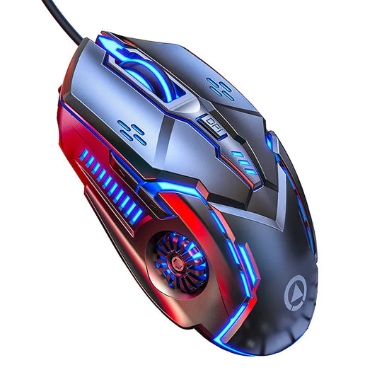 Mouse de gaming cu fir G5, iluminare multicoloră, mouse silențios cu 6 butoane, 4 trepte de viteză, 3200 DPI, RGB, pentru computer și laptop