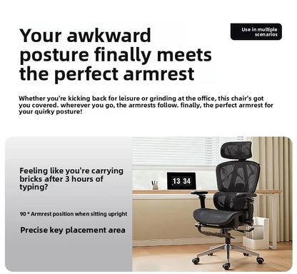 Portable Minimalist Ergonomic Chair 10D Armrest Computer Chair Office Chair Study Chair Gaming Chair Gravity Sturdy and Durable