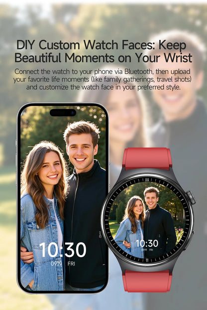2026 AI Health Smartwatch ECG + PPG, Blood Pressure, Uric Acid & Body Fat Monitoring, AMOLED Display & Bluetooth Calling