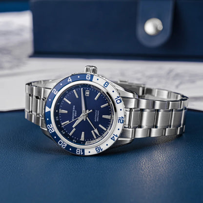 SEESTERN Men of Watch Office GMT Automatic NH34 Movement Sapphire Glass Bezel 20bar Waterproof Diver Mechanical Wristwatch S456