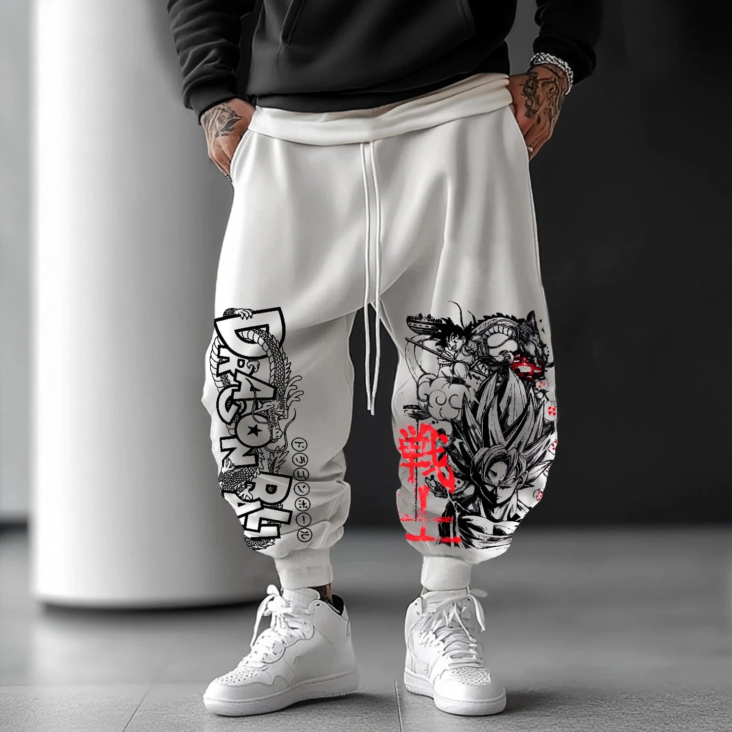 2026Trendy Men's Summrt Sweatpants Japanese Anime Dragon Ball Z Majin Buu Graphic Pants Harajuku Y2k Streetwear Outdoor Leggings