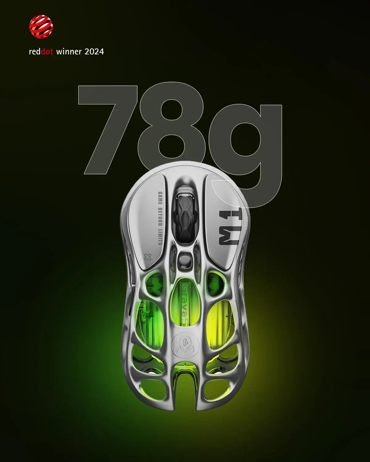 GravaStar Mercury M1 Pro Wireless Gaming Mouse 26000 DPI, Tri-Mode Wired, 2.4GHz & Bluetooth Gaming Mouse with GLOWSYNC RGB