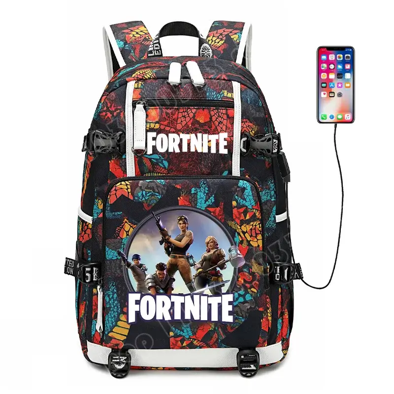 Fortnite Game Print Student Backpack Boys Girls Large Capacity School Bag Waterproof Lightweight Durable Bookbag Birthday Gift