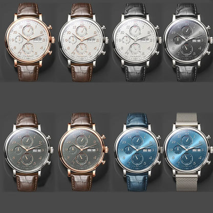 Luxury Brand Switzerland LOBINNI Perpetual Calendar Automatic Mechanical Men's Watches Sapphire Multi-function Clock L13019-8