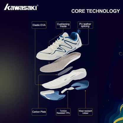 Badmintonschuhe im Retro-Design – Kawasaki Original – Anti-Torsions-Carbon-Einlage – Professionelle Sport-Tischtennisschuhe C32016