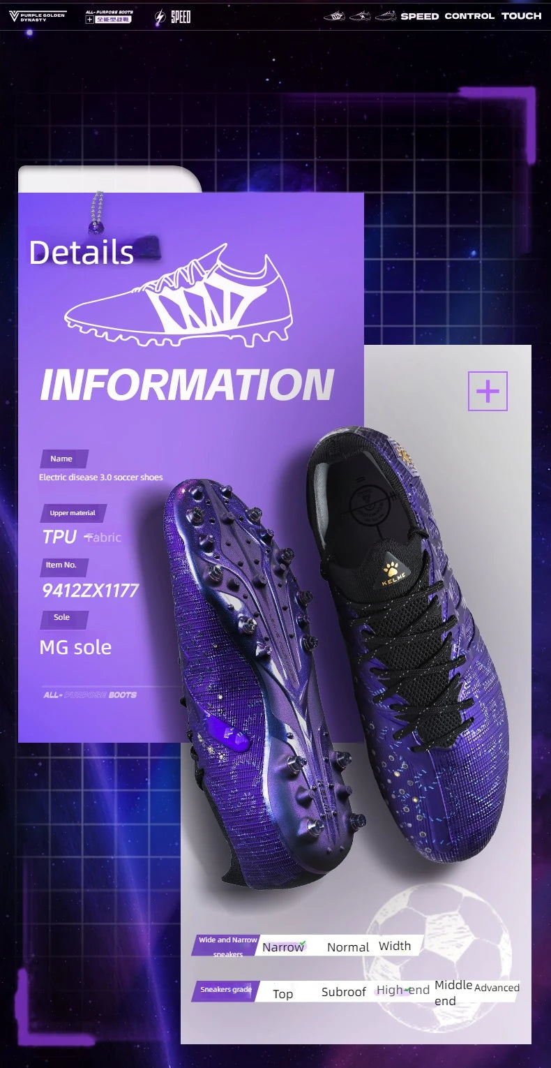 KELME Zapatos de fútbol para adultos. Botas de fútbol para hombre Blast 3.0 con tacos cortos. Zapatillas deportivas MG Professional para partido y entrenamiento. Transpirables.