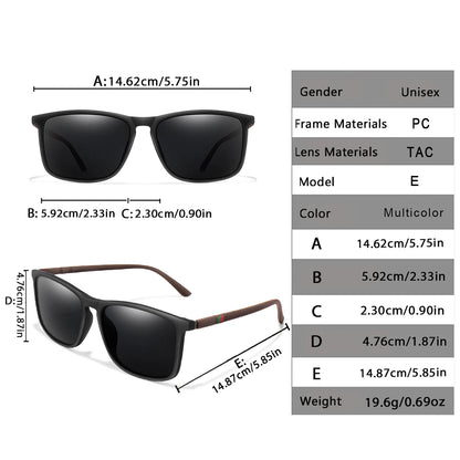 Polarized Square Sunglasses Colorful Lens for Driving Hiking Cycling and Running UV400 Eyewear for Men Women Classic Goggles