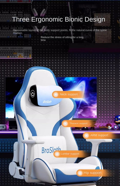 S6 Ergonomic Gaming Chair with Adjustable Backrest, Comfortable Computer Chair, Swivel Lift Chair with Armrests for Gaming & Office