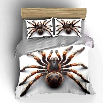 3D Furry spider close-up Pattern Duvet Cover Set Digital Print Colorful Polyester Bedding with Zipper Closur for kids gifts