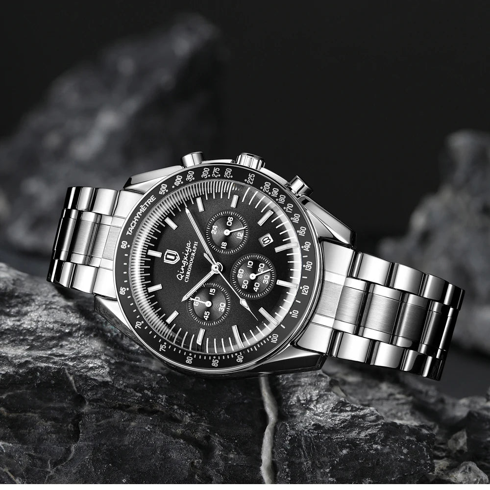 Luxury Brand Men Quartz Watch Waterproof Luminous Stainless Steel Men's Watches 24 Hours Chronograph Date Business Watch For Man