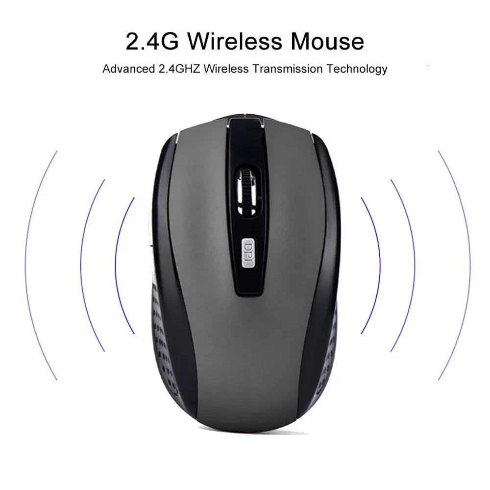 2.4G Wireless Mouse, 7500 DPI, 6 Buttons, 4-Ways Scroll Optical Gaming Mouse, Ergonomic Design For Desktop & Macbook PC Laptop