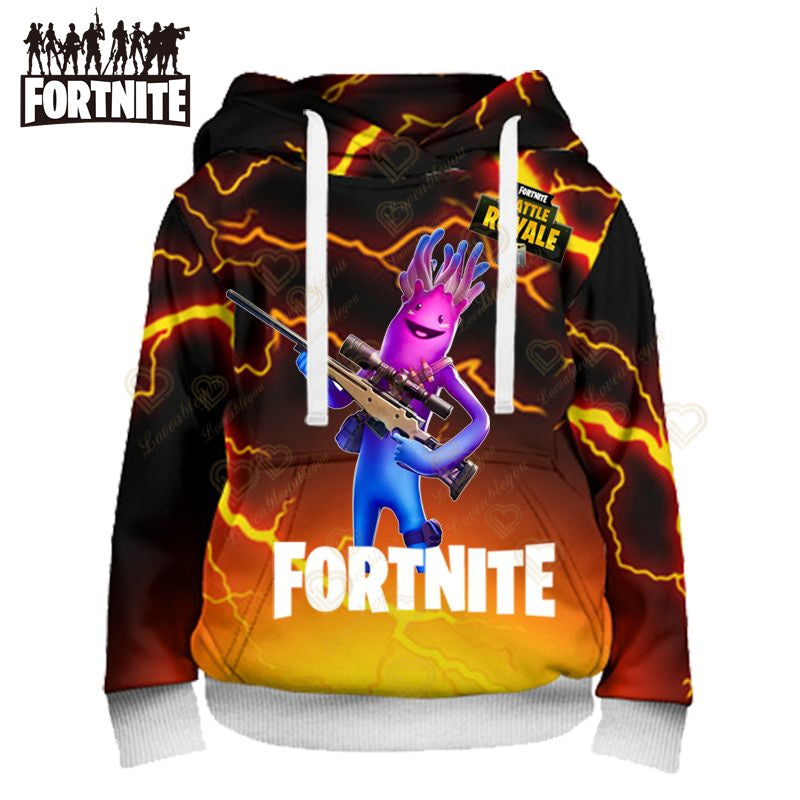 Fortnite Hoodies Pullover Sweatshirt Victory Royale 3D Hoodies Streetwear Hooded Clothes Tops for Kids Birthday Gifts