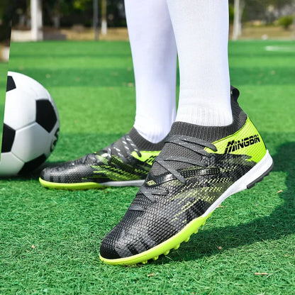 Moški nogometni čevlji za igrišče s travo, profesionalni nogometni čevlji, dihalna mrežasta tkanina, nogometni čevlji za mladino, protizdrsni moški športni copati, Society Chuteira