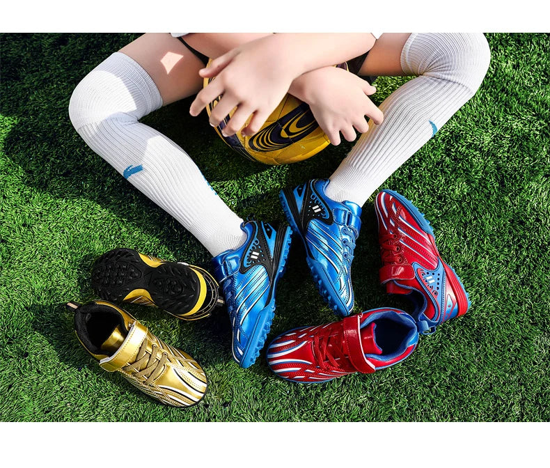 Personality Stylish and Comfortable Boys Girls Training Game Sneakers Indoor Outdoor Lawn Youth Student Soccer Shoes 25-35#