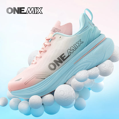 ONEMIX Nieuwe jogging- en hardloopschoenen voor dames en heren, lichte sneakers, wegschoenen, slijtvaste modieuze sportschoenen, fitnessschoenen