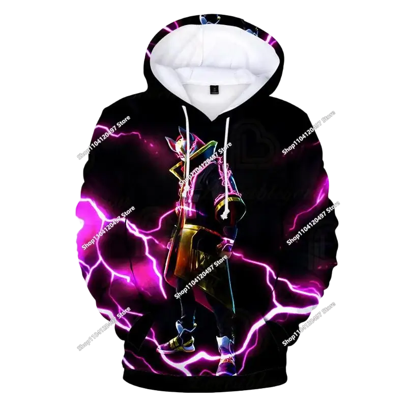 Children's Fortnite Anime Hoodie Men's Streetwear Hip-Hop Sportswear Casual Loose Fit Sweatshirt Outdoor Fashion
