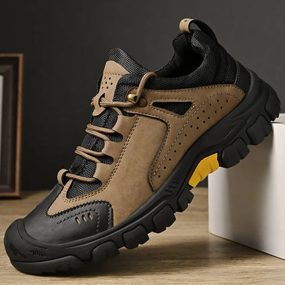 HIKEUP Comode scarpe da trekking da uomo, scarpe da uomo impermeabili con suola in gomma, scarpe da escursionismo resistenti all’usura e antiscivolo
