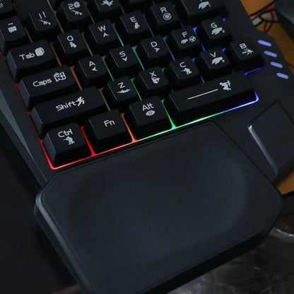 USB Single Hand Keyboard Luminous Ultra-slim One Handedly Keyboard 3 Color Backlight 35 Keys Gaming Mechanical Keyboard Laptop