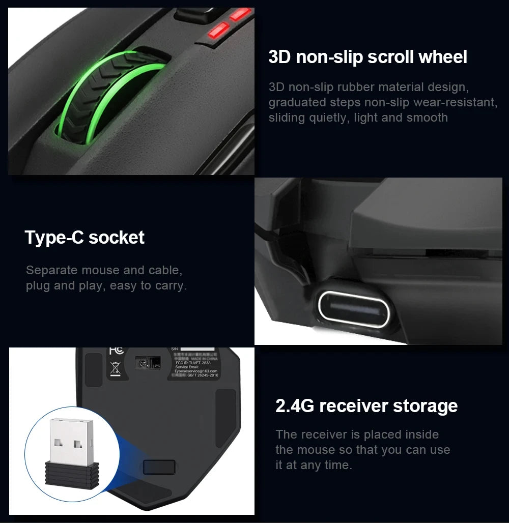 E-YOOSO X-33 RGB Gaming Mouse 16000 DPI Wired USB Gaming Mouse with 18 Programmable Buttons for PC & Laptop