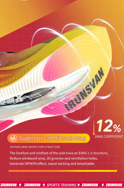 IRUNSVAN Rehuo 1.0 Full Length Carbon Plate Running Shoes Marathon Ultra Lightweight Men's 24028