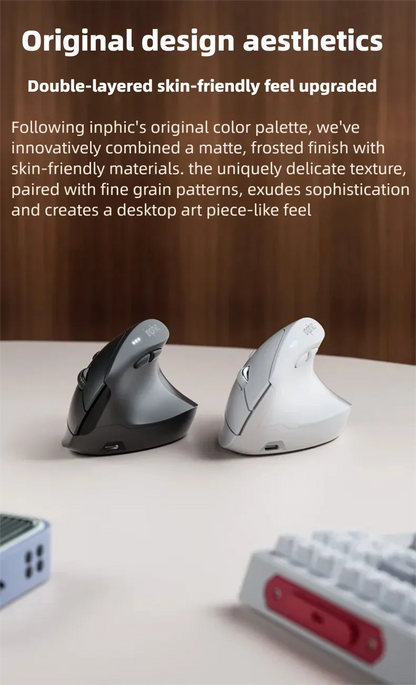 Ratón inalámbrico vertical Inphic X9 PRO con carga rápida Type-C, ergonómico y silencioso, para oficina, portátil, PC, ordenador y gaming