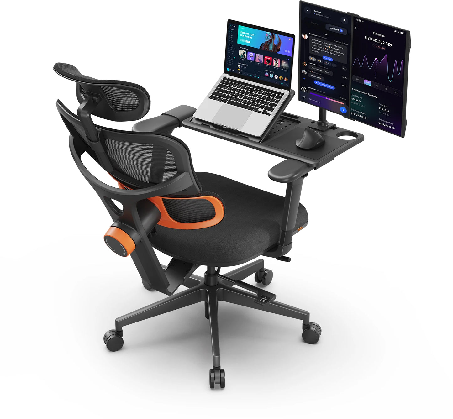 NEWTRAL NT001 Ergonomic Office Chair with Auto-Following Lumbar Support, 3 Recline Angles, Adjustable Backrest Armrest Headrest