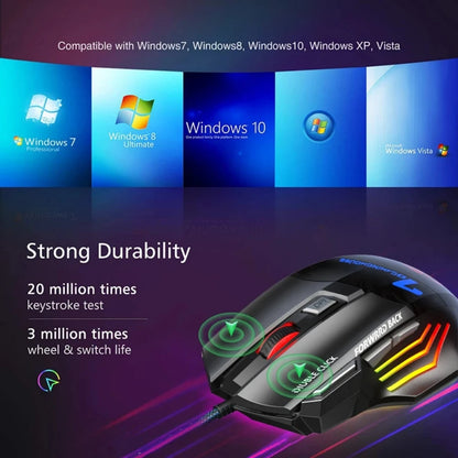 Trådbunden gamingmus för gamer, datormus med RGB-bakbelysning, ergonomisk och tyst mus med LED-belysning, 7 knappar, USB-mus för PC och stationär dator