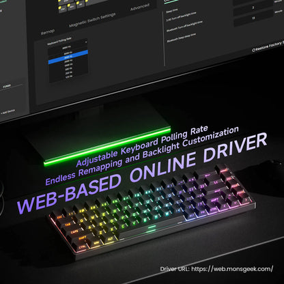 Akko MonsGeek FUN68 HE Magnetic Keyboard 65% Rapid Trigger 0.005mm 8000Hz ARGB USB/Wireless Gaming Custom Keyboard for Gamer