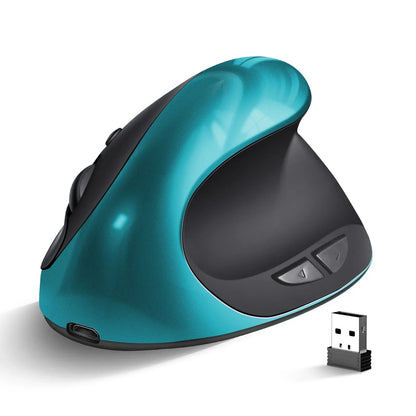 Mouse vertical ergonomic wireless reîncărcabil BTS-908, foarte popular, cu receptor USB 2.4G, DPI reglabil 1600 și 6 butoane