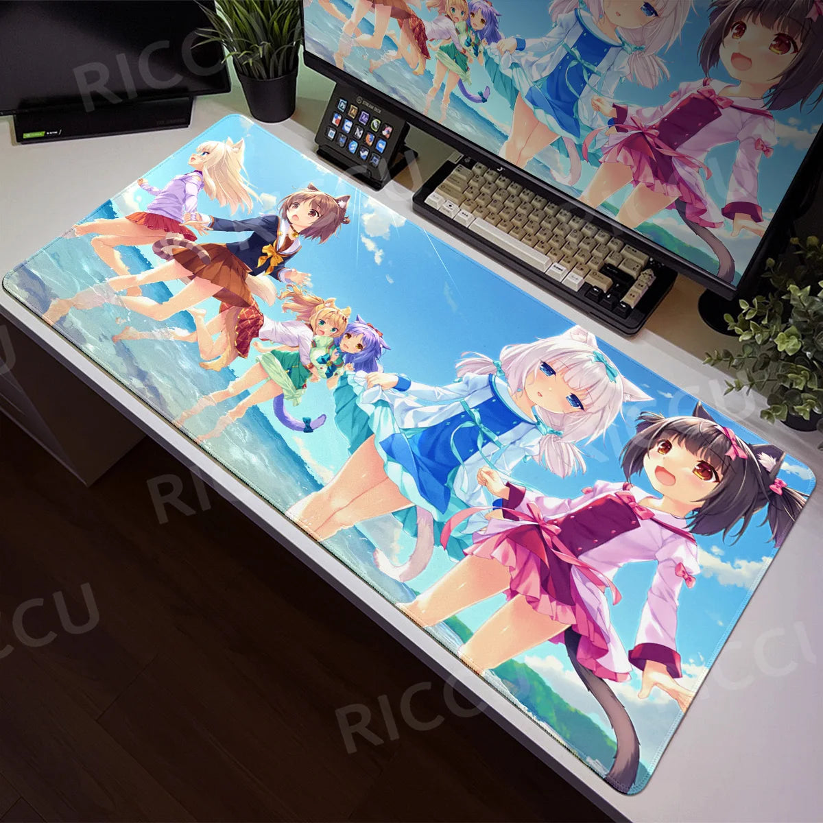 Nekopara XXL Home HD Computer Desk Mouse Anime Large Mouse Pad Office Laptop Computer Desktop Mat Game Accessories Tech