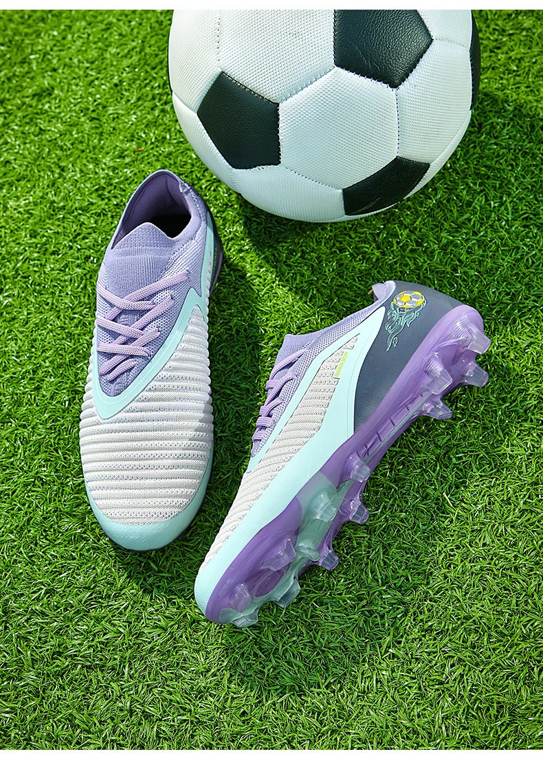 New Men Soccer Shoes Outdoor Sport Boys Football Boots Breathable Match Comfortable Long Spikes Training Cleats Adult Non Slip