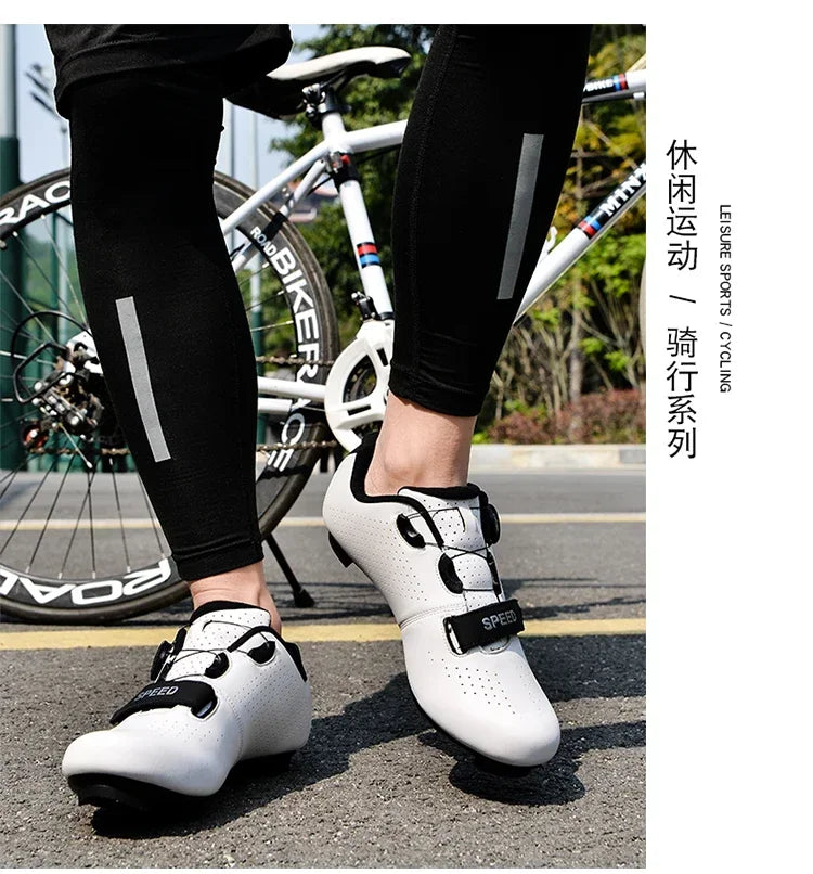 Professional New Sneakers Men Ultralight Double Buckle Cycling Shoes MTB Luminous Road Bike Shoes