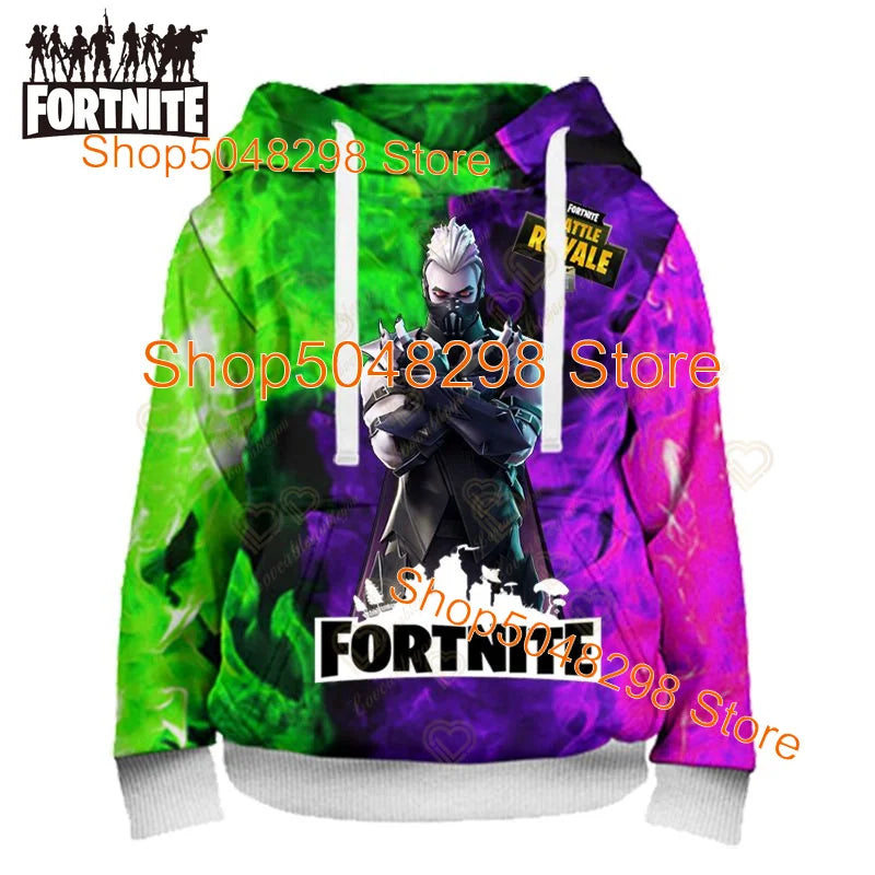 Fortnite Hoodies Pullover Sweatshirt Victory Royale 3D Hoodies Streetwear Hooded Clothes Tops for Kids Birthday Gifts