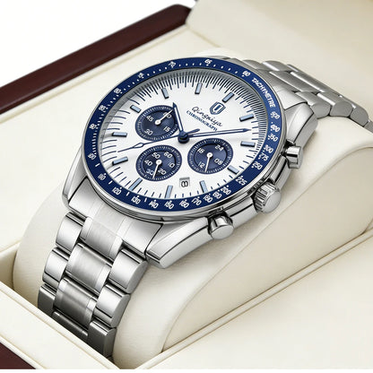 Luxury Brand Men Quartz Watch Waterproof Luminous Stainless Steel Men's Watches 24 Hours Chronograph Date Business Watch For Man