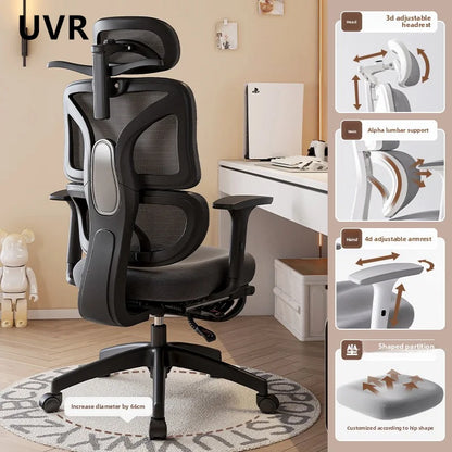 UVR Ergonomic Gaming Computer Chair Adjustable Height Office Chair with Armrests, Mesh Backrest Swivel Executive Chair for Gaming & Work