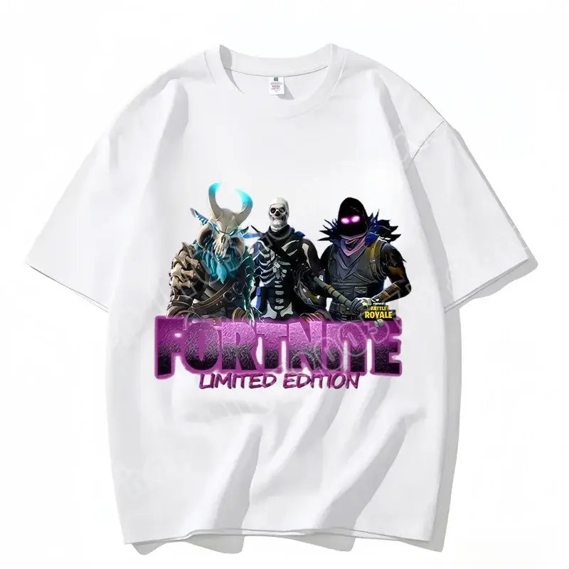 Fortnite Crew Neck T-Shirt Unisex Adult Game Dance Fashion New Pure Cotton Short Sleeve Tops Perfect for Casual Wear Vacations