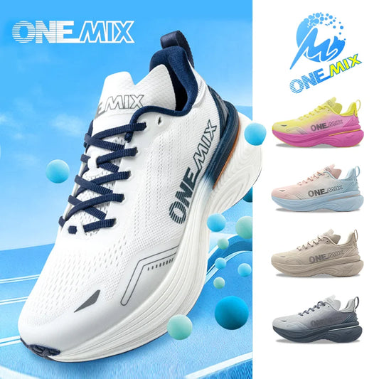 ONEMIX Bumper Max Jogging Running Shoes, Unisex Lightweight Sneakers, Road Wear-Resistant, Fashion Sports Fitness Shoes