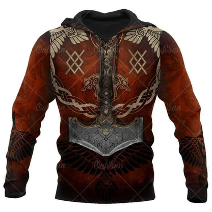 2023 New Autumn Men's Hoodie Wolf Print 3D Sweatshirts Urban Trendy All-Match Oversized Tops Poleron Hooded Clothes Men's Clothing