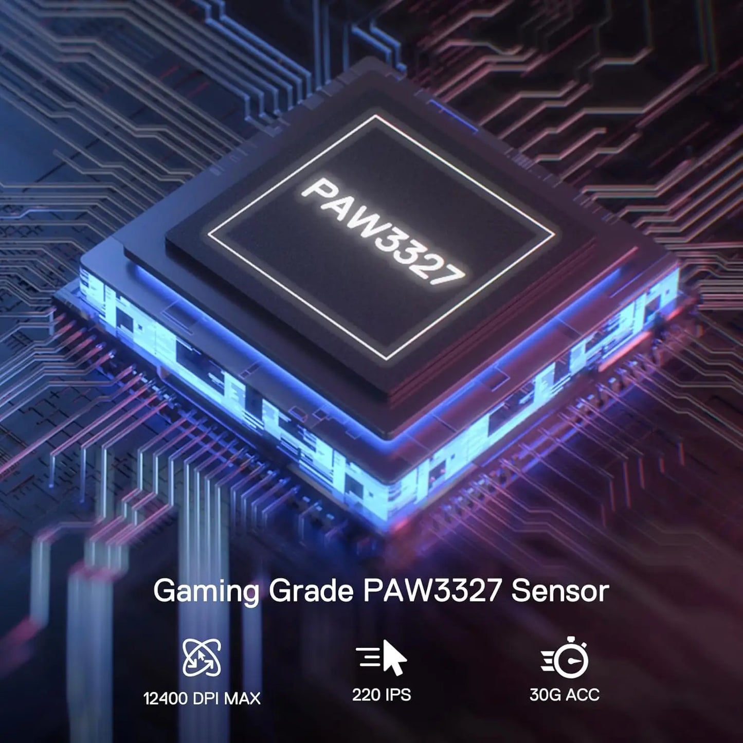 Rato Gaming Redragon M724 com Fio 42G Ultraleve, 12,400 DPI Máx., Ótico, 5 Botões Programáveis